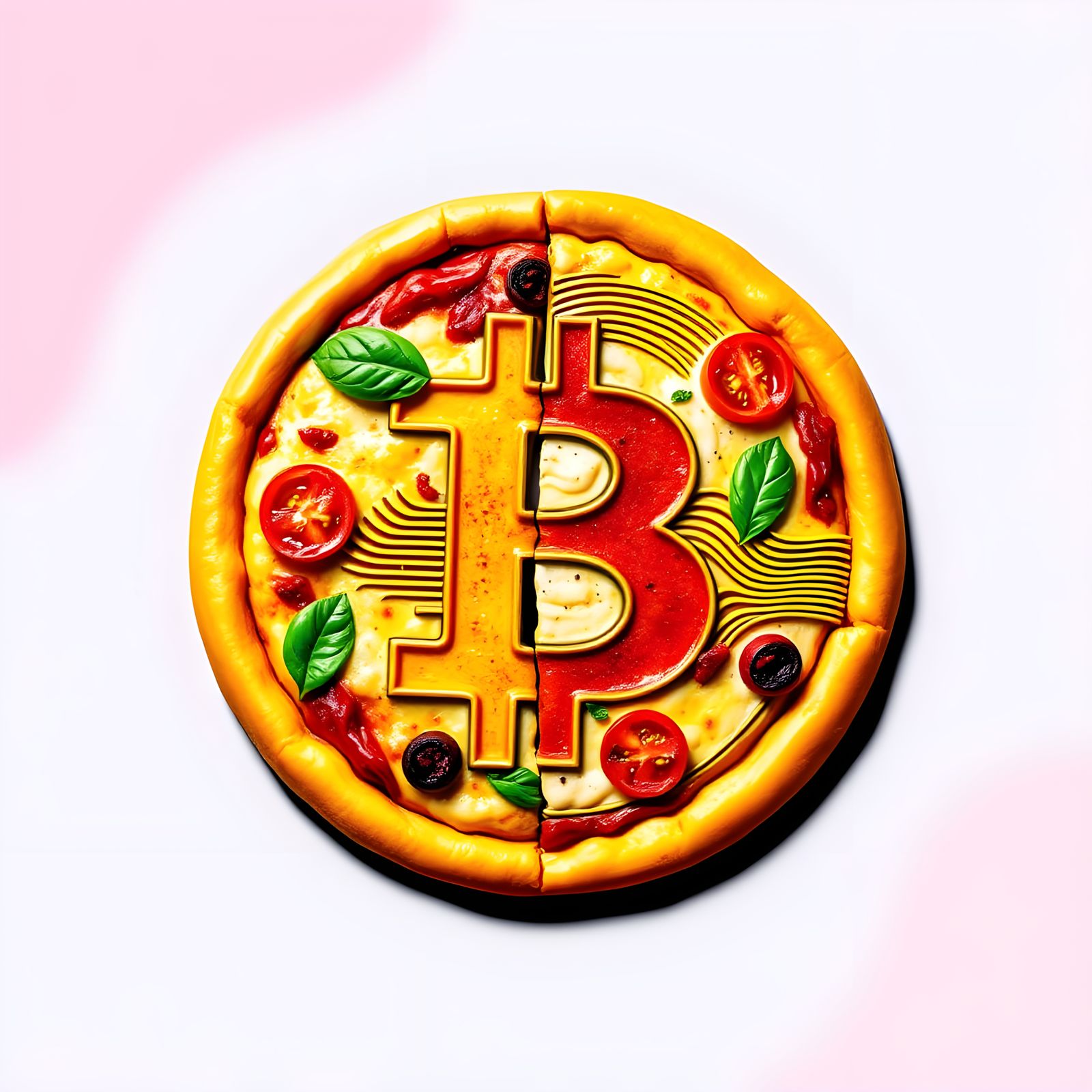 Bitcoin Pizza in Warhol-esque Pop Art Style