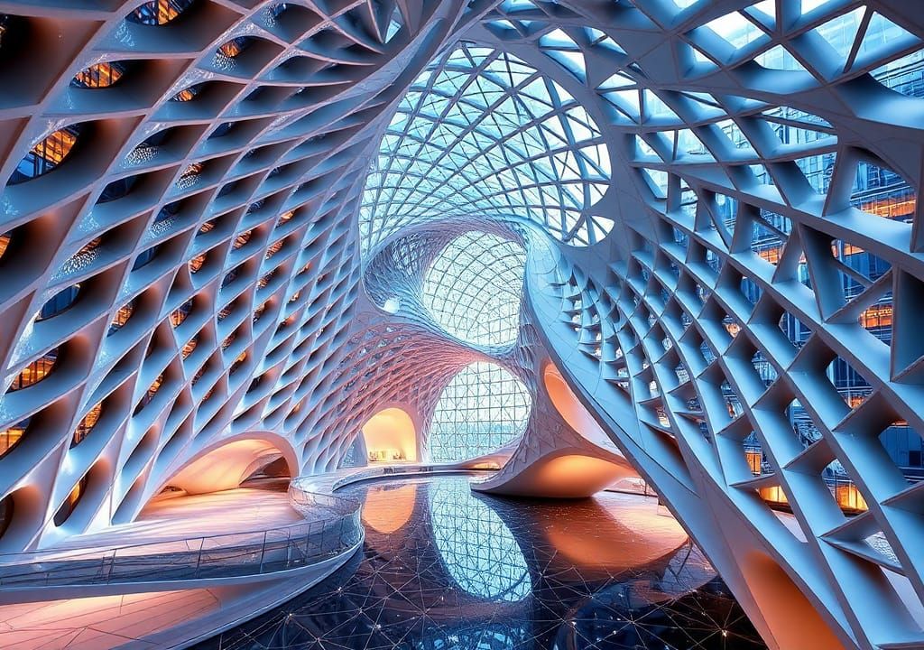 Magnetic Vision: Architectural Interior in Zentangle Style