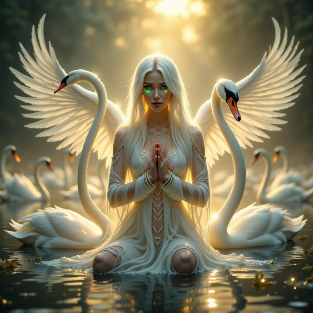Mysterious Goddess of Light and Swans