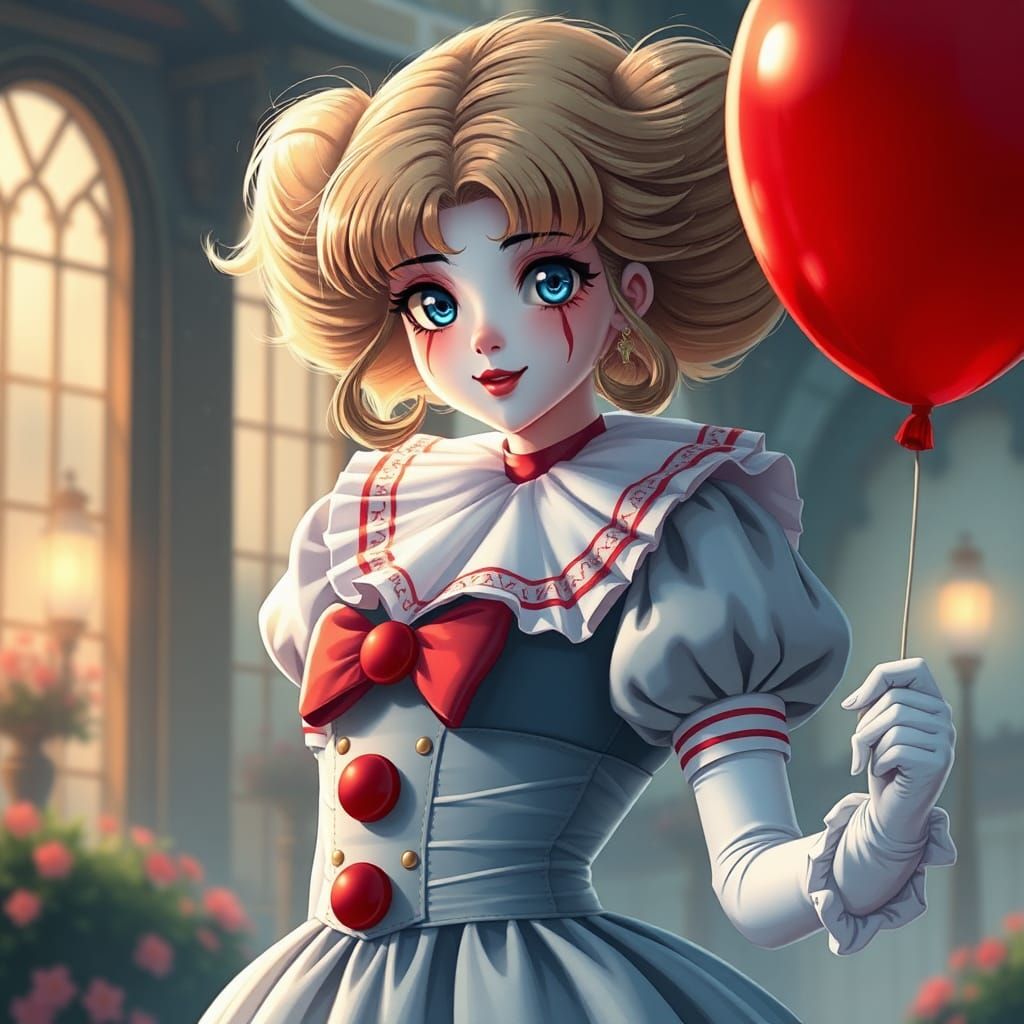 Sailor Moon as Pennywise in Anime Style