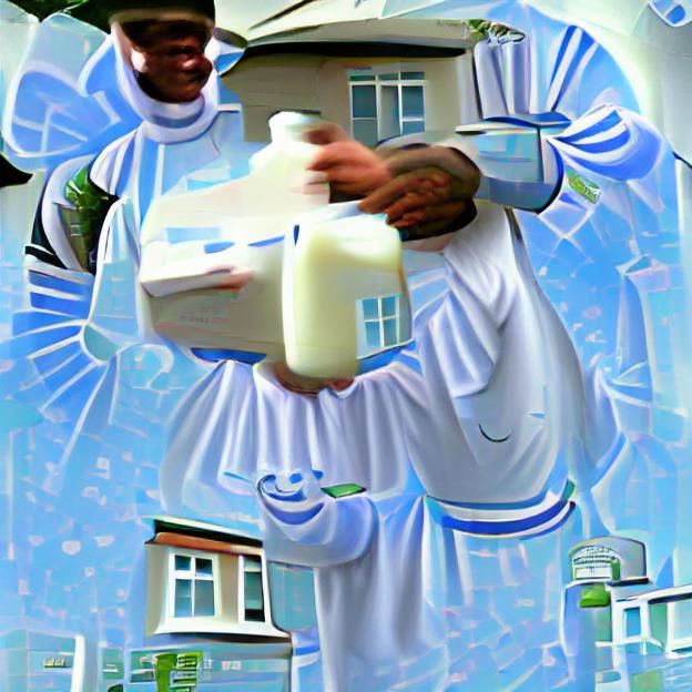 Vintage Milkman Delivering Fresh Milk