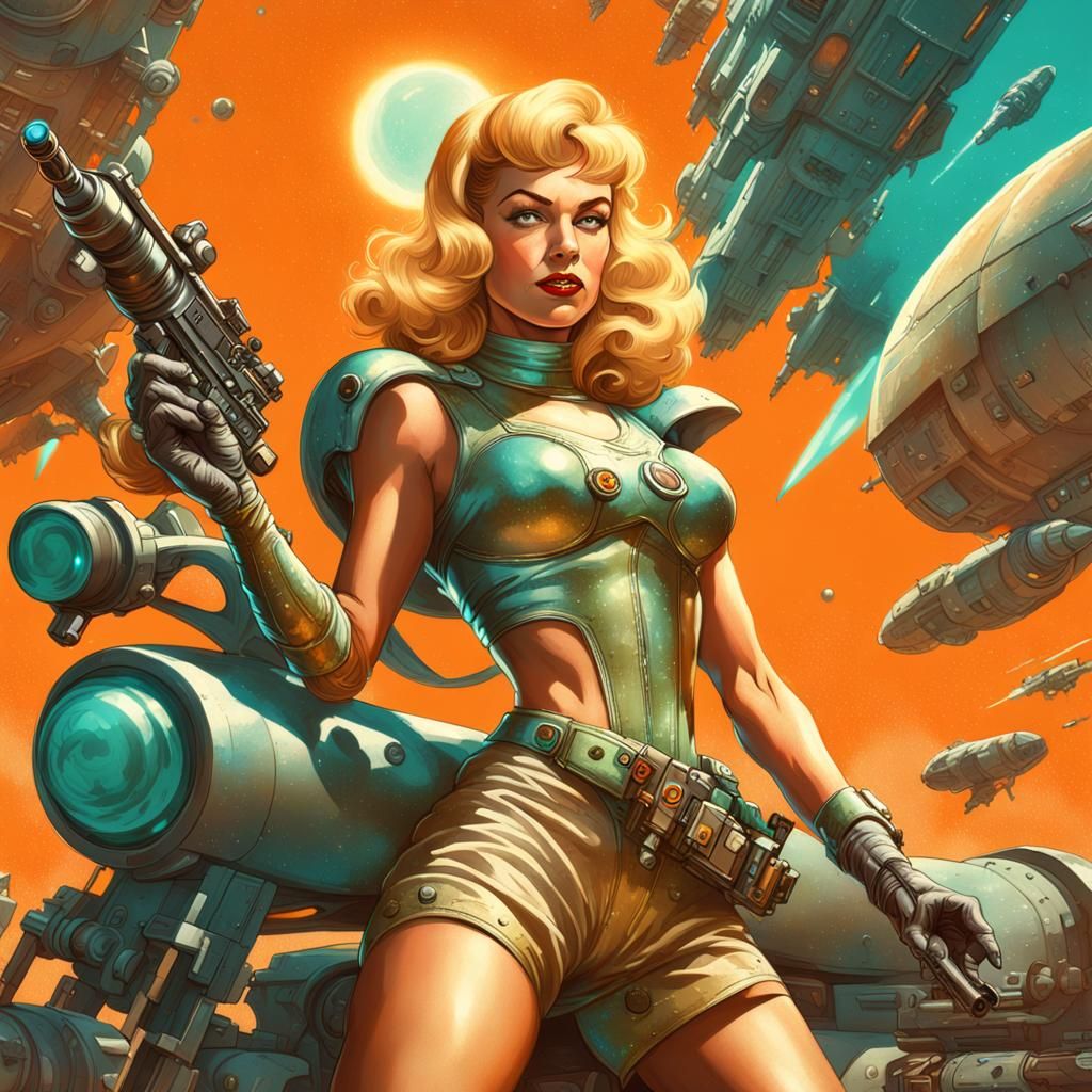 Barbarella Sci-Fi Pin-Up in 50s Style