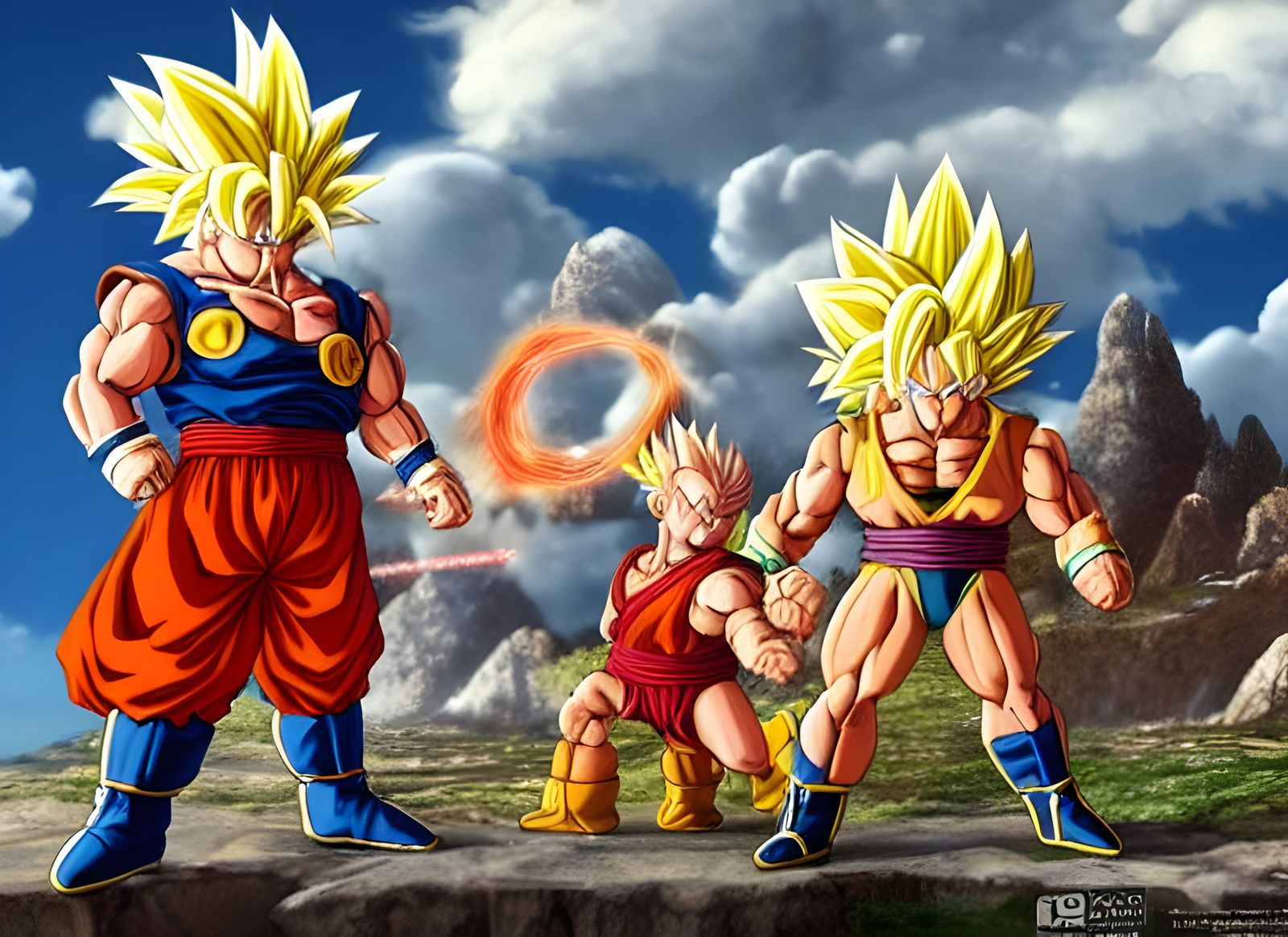 Super Saiyan Asterix and Obelix with Laser Swords