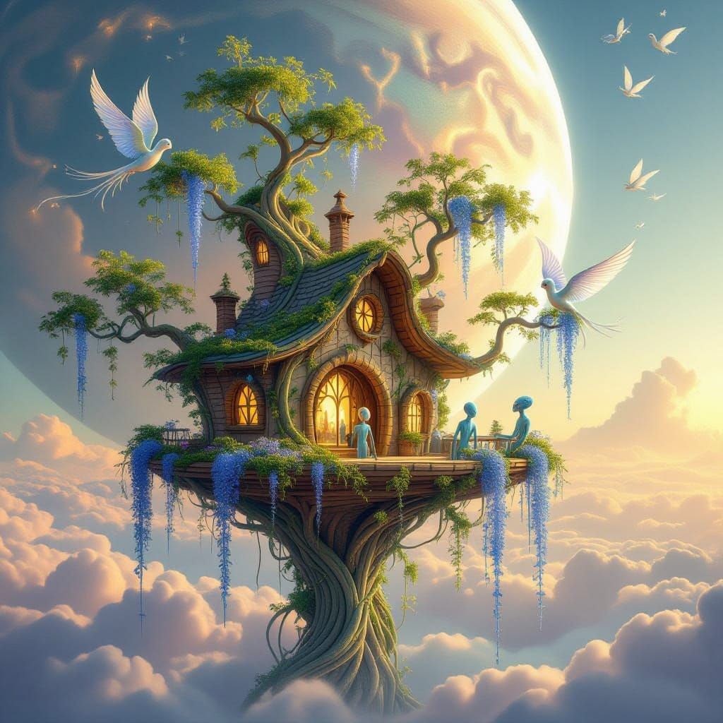 Enchanting Alien Oasis in a Gas Giant Planet's Atmosphere