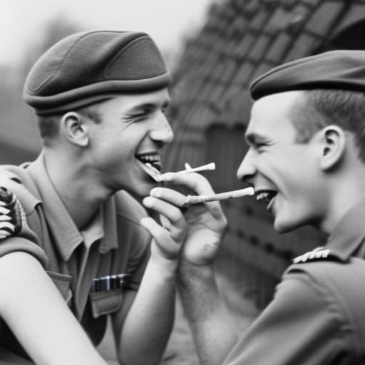 RAF Friends Share a Laugh During World War 2