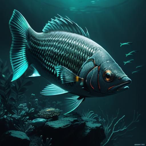Hyperrealistic Cybernetic Fish in HDR