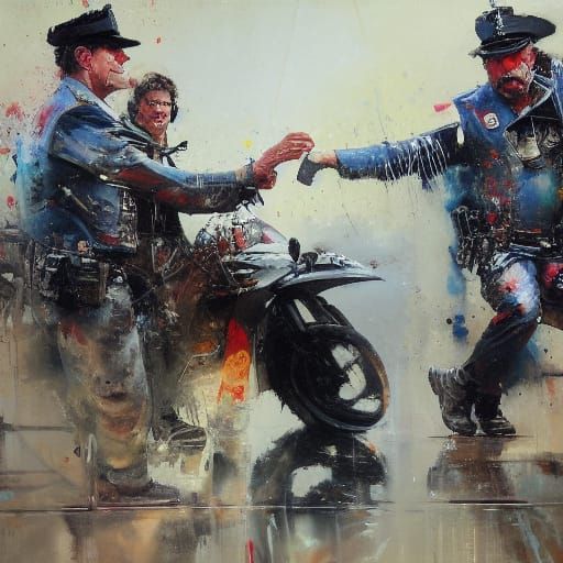 Good Cop, Bad Cop: Oil Painting