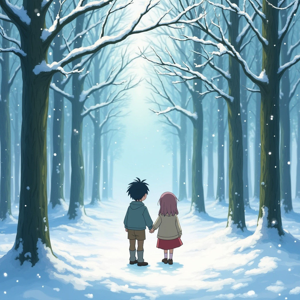 Surreal Winter Wonderland in Ghibli Style