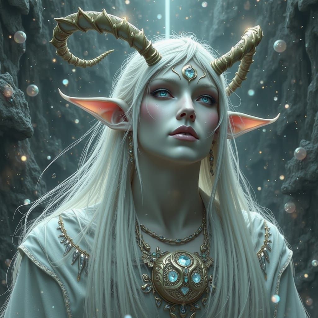 Albino Elf in Lost City, Epic Cinematic Digital Matte Painti...