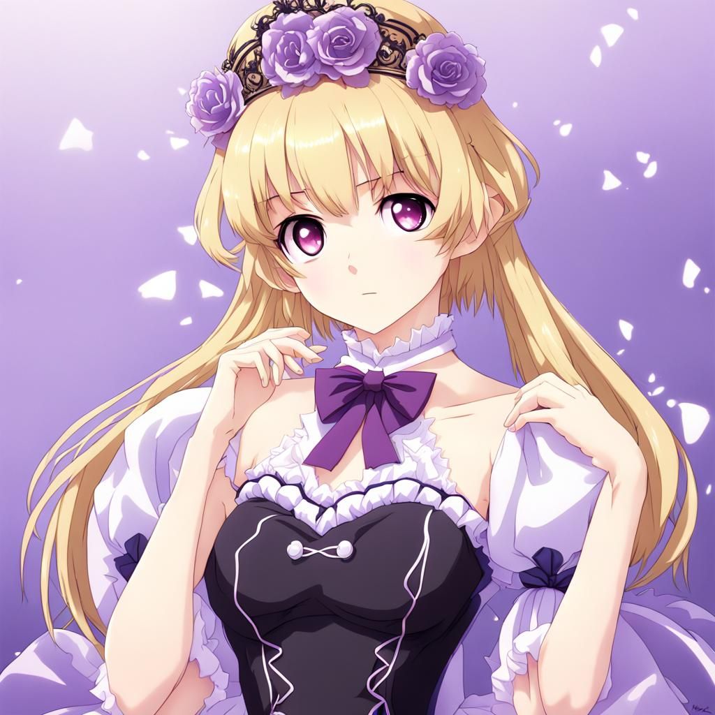 Anime Girl in Purple Dress, Key Visual Art
