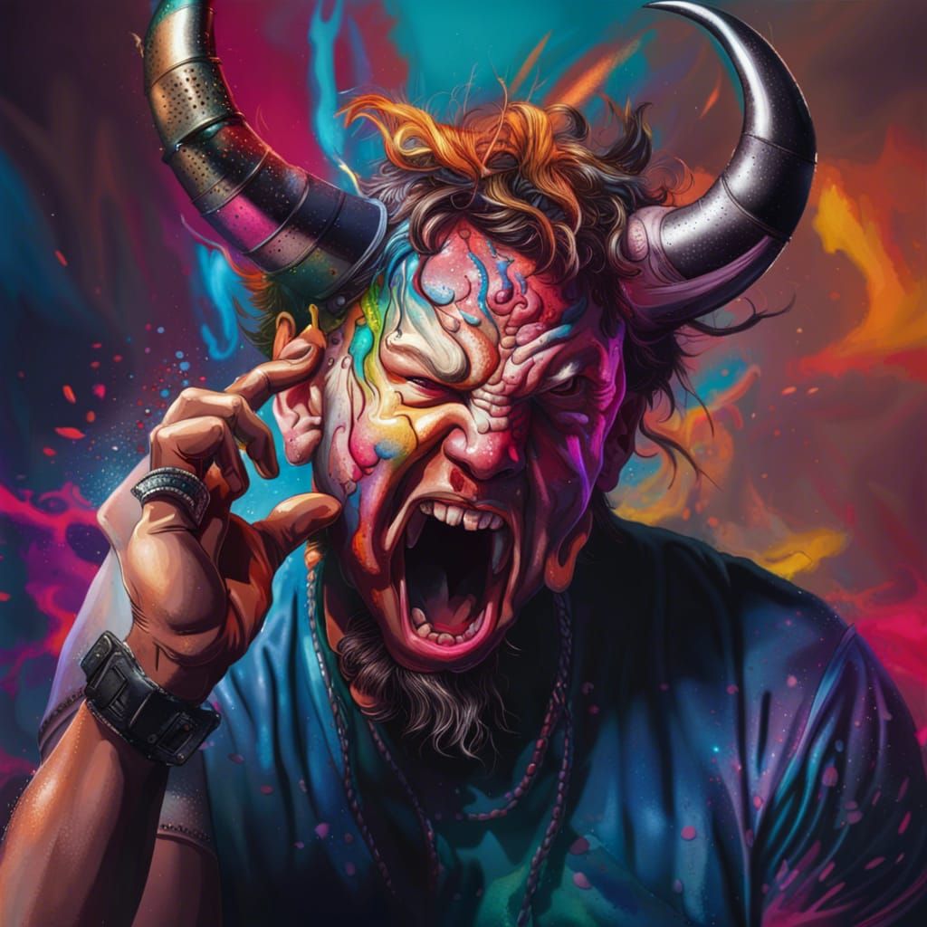 Hyperrealistic Rock Concert with Headbangers