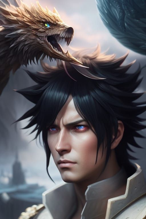 Crying Anime Male Character in Fantasy Art Style