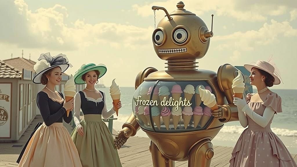 Victorian Ladies and Robot Ice Cream Vendor