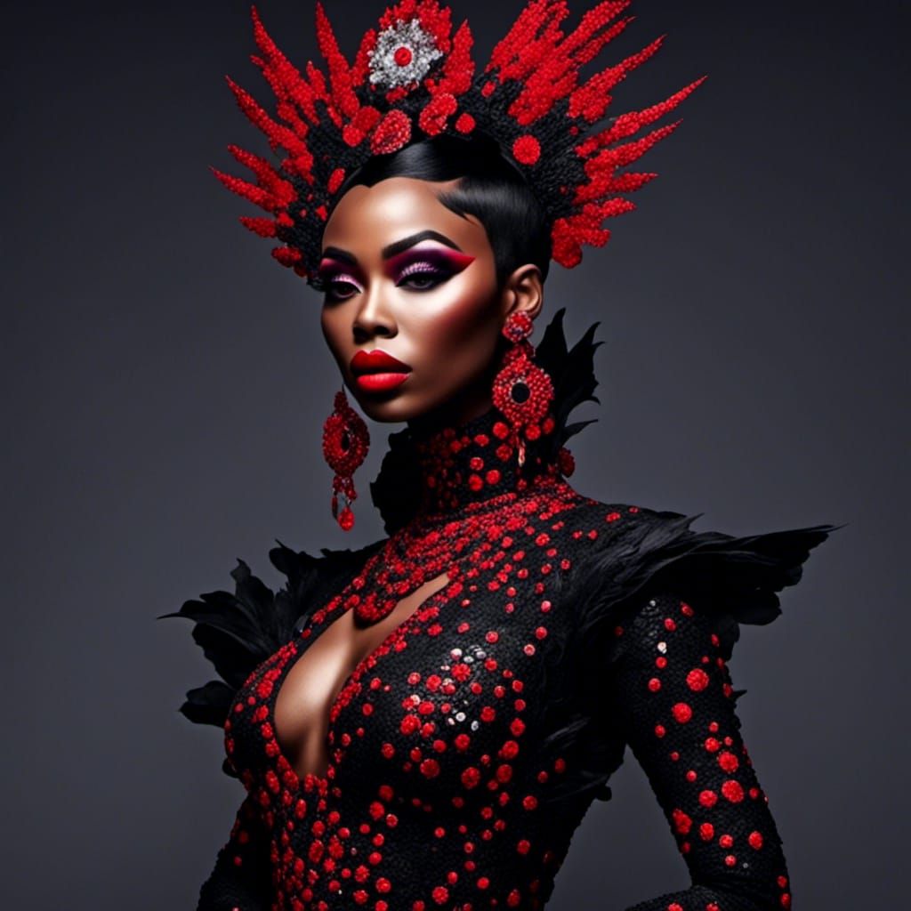 Miss Vanjie in Dark Fantasy Raven Style