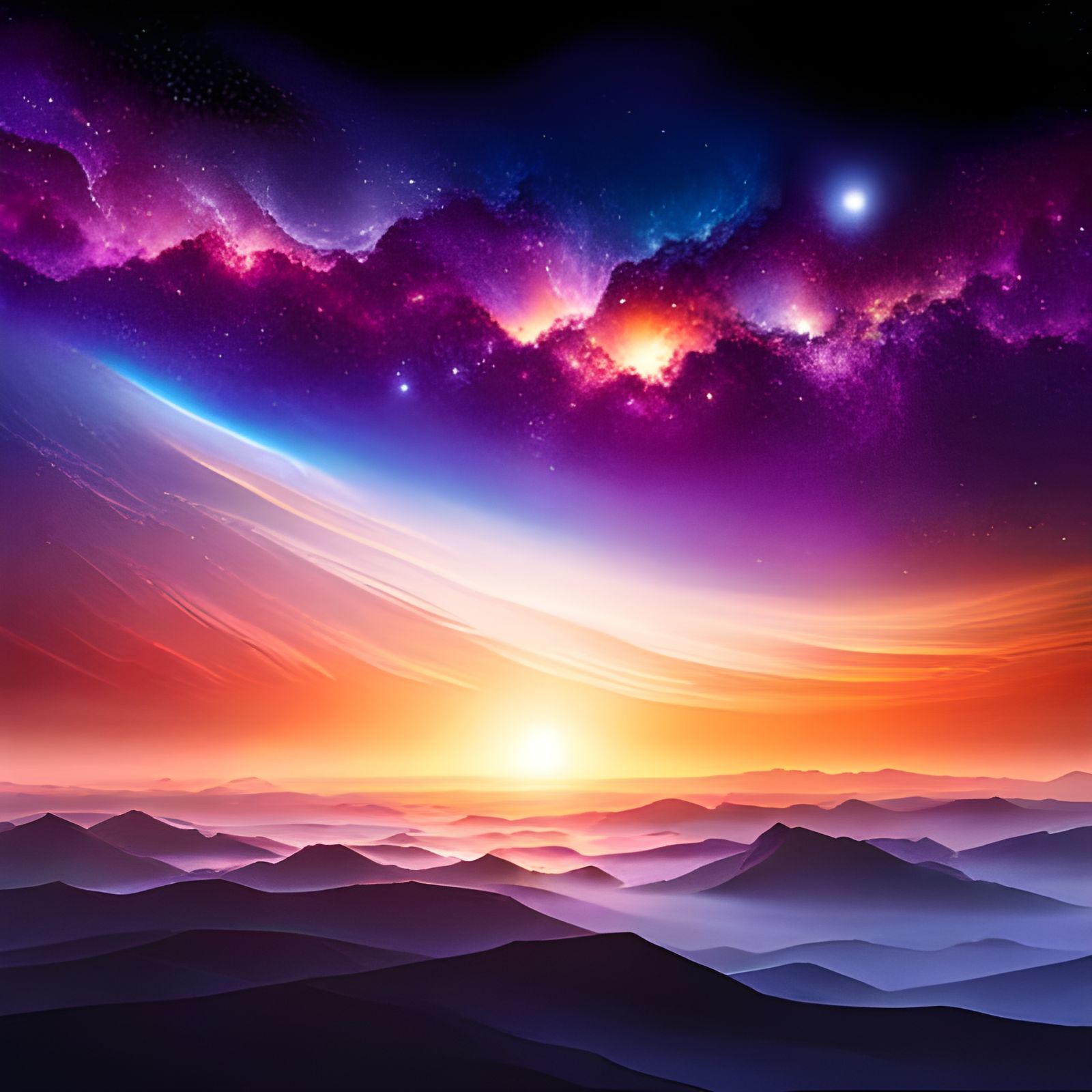 Hyperrealistic Starscape Splash Art in 8K