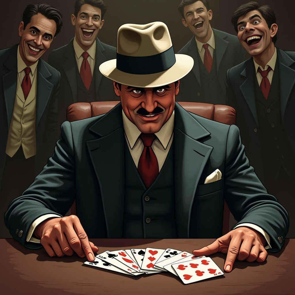 Al Capone and Jokers in Cartoon Noir Style