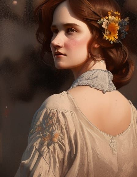 Victorian Woman Portrait with Oslo Background