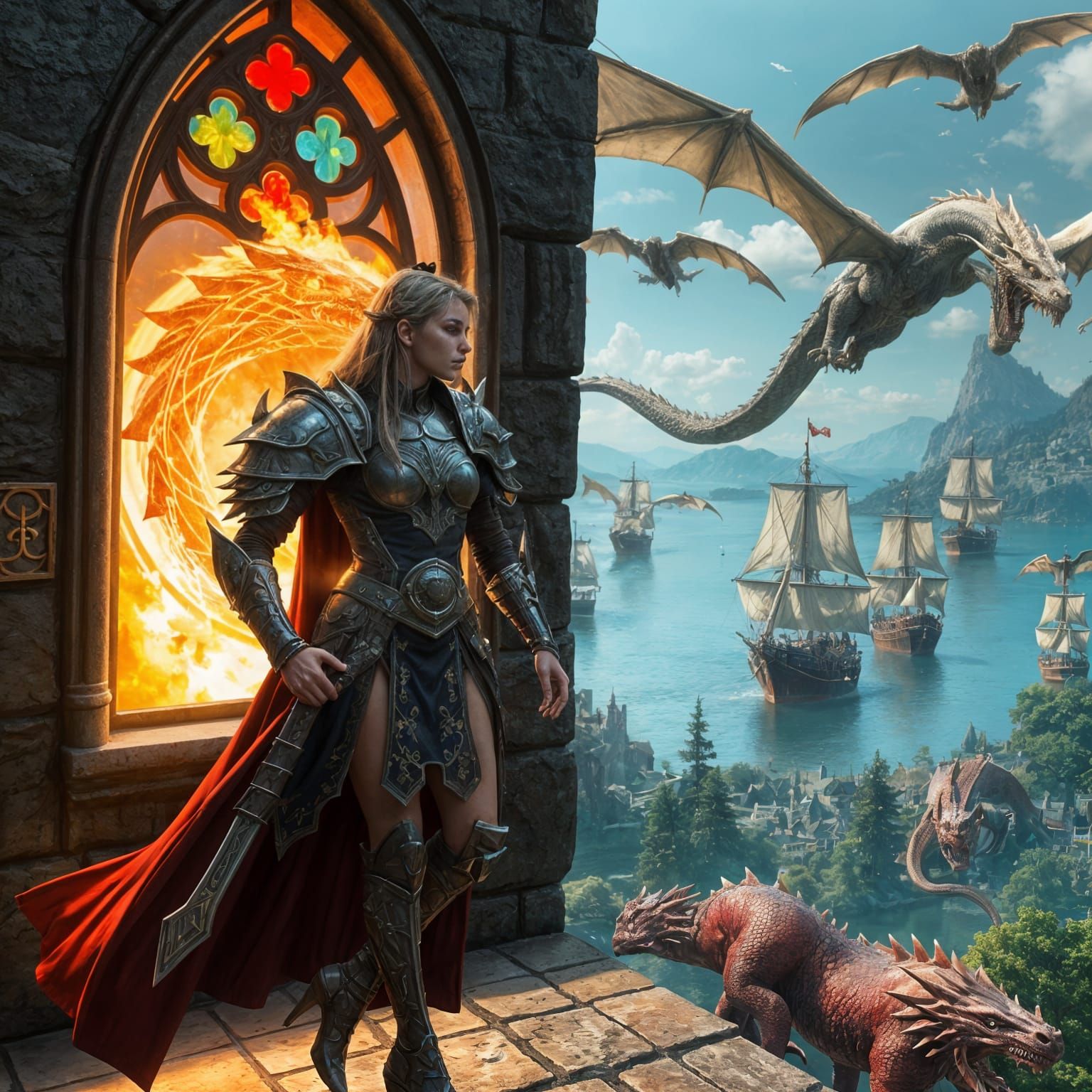 Warrior Woman Witnesses Fantastical Battle