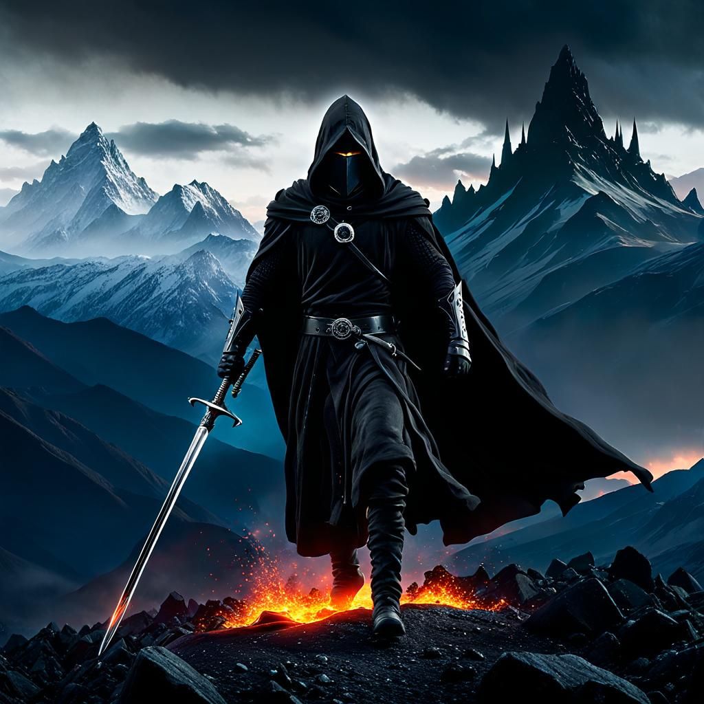 Black Rider of Mordor in Detailed Matte Painting