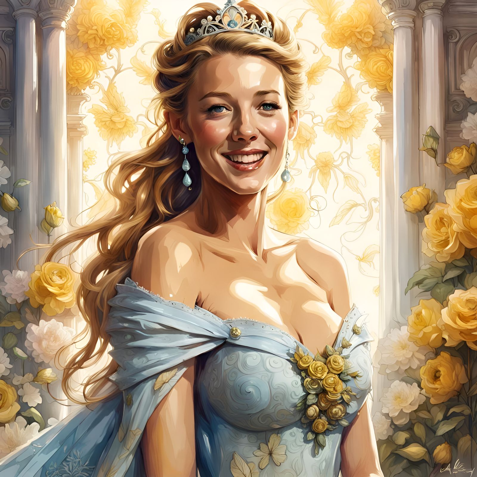 Blake Lively as Princess Belle, Digital Illustration