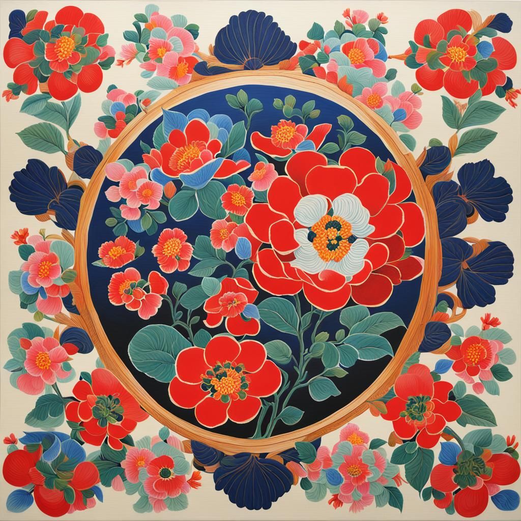 Eastern Pop Art Blooms in Vibrant Colors