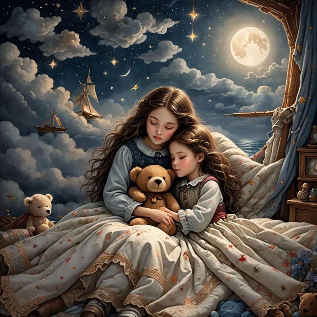 Girl and Teddy's Dreamland Adventure: Fantasy Concept Art