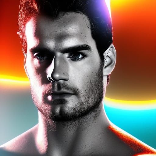 Fallen Angel: Henry Cavill Portrait in Triadic Colors
