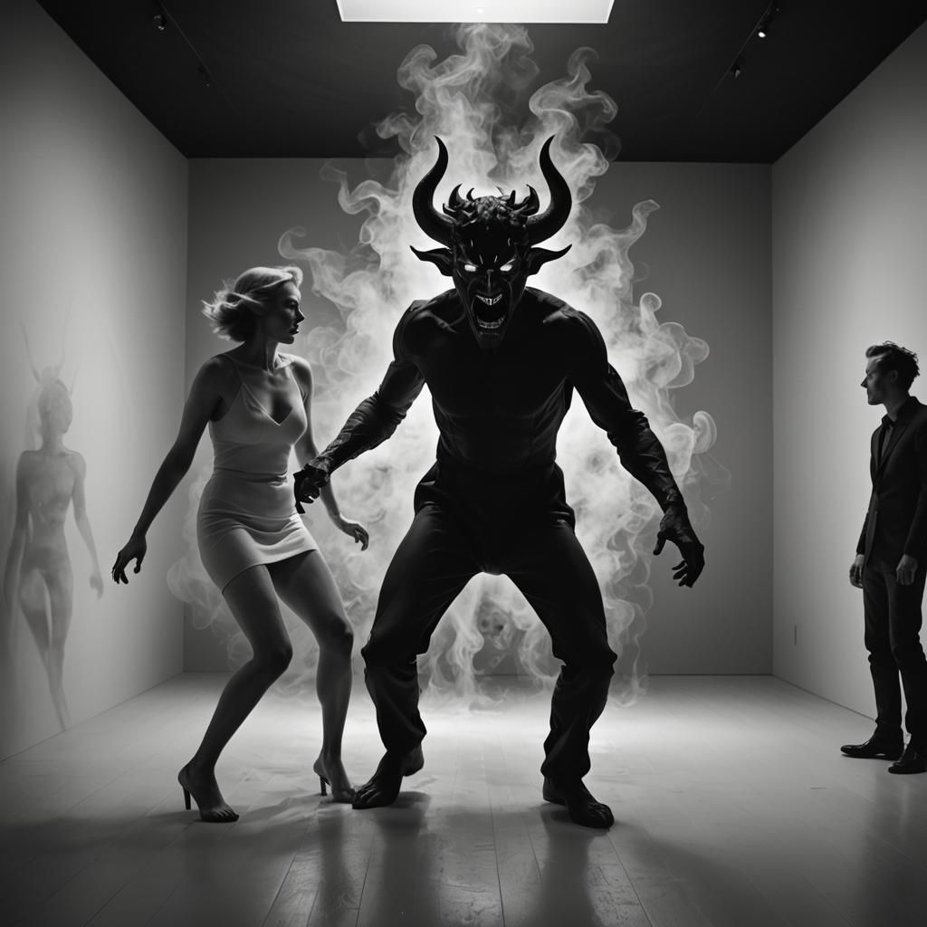 Surreal Demon Art in Stark Room Photography