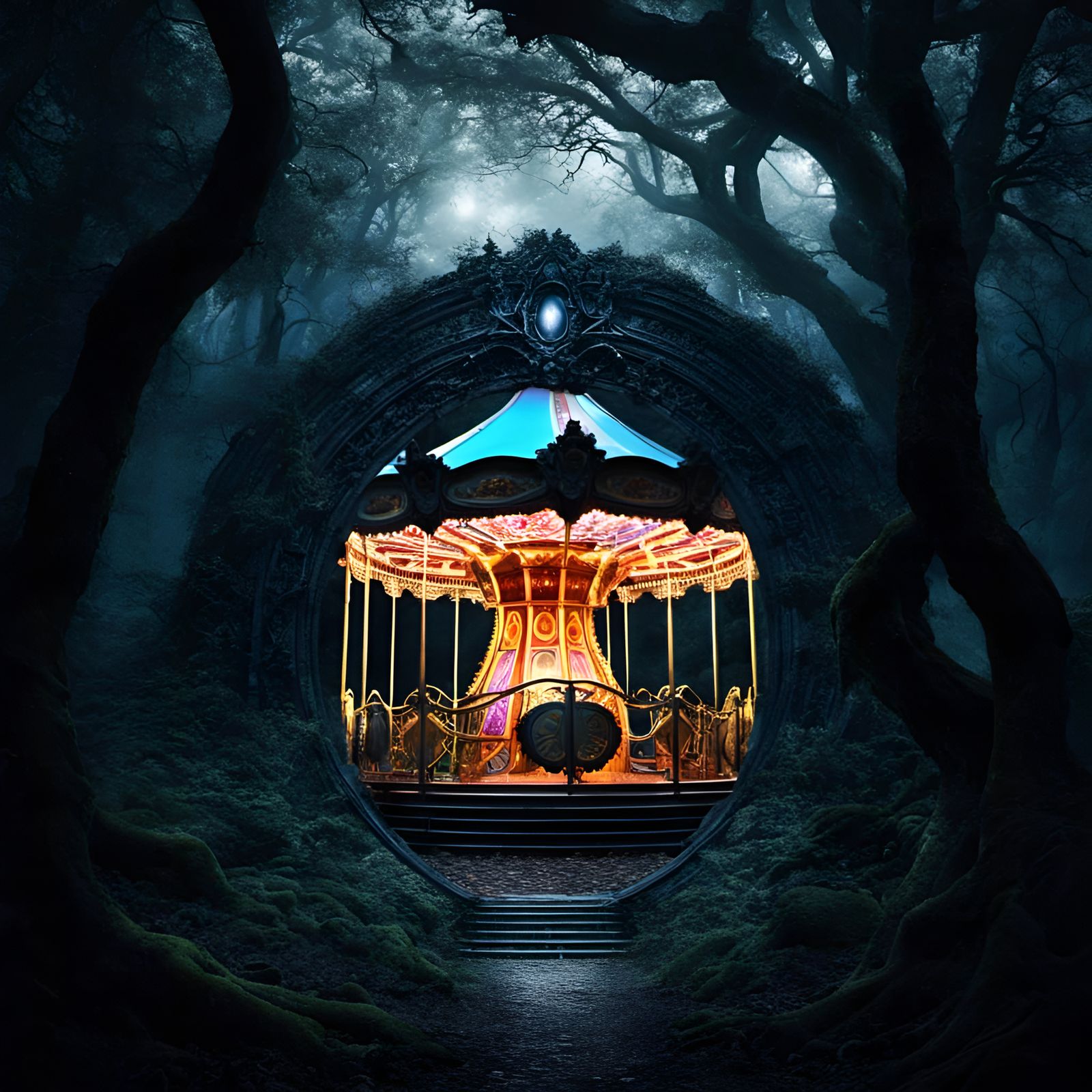 Abandoned Theme Park: A Matte Painting in Pre-Raphaelite Sty...