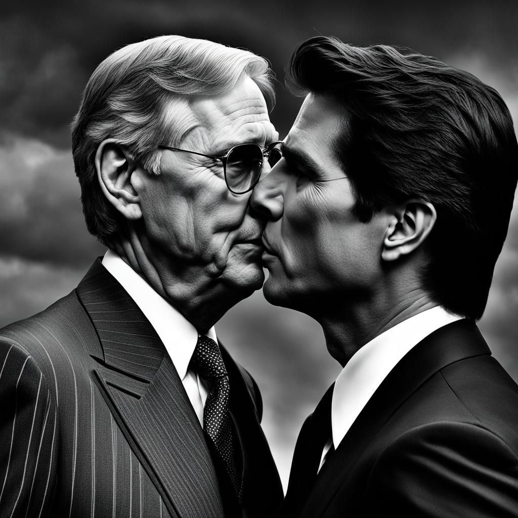 Hyperrealistic Image of Two Men Kissing