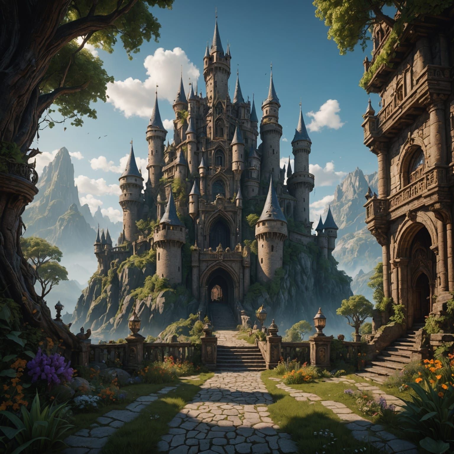 Detailed Matte Painting of a Fat Man