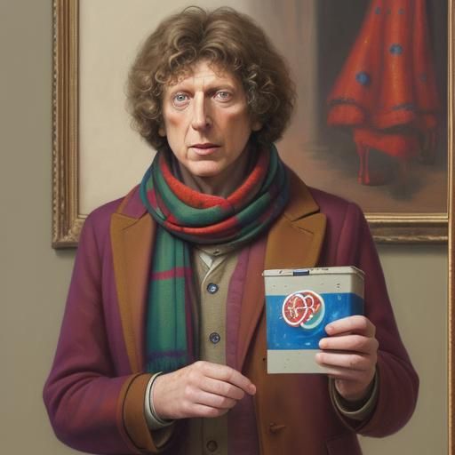 Tom Baker as Doctor Who: Oil Painting Portrait