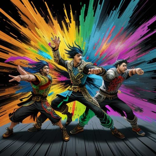 Hands Play Rock Paper Scissors With Explosions Of Color