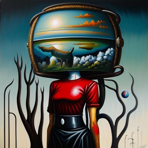 Surreal Landscape in Matte Oil Paint