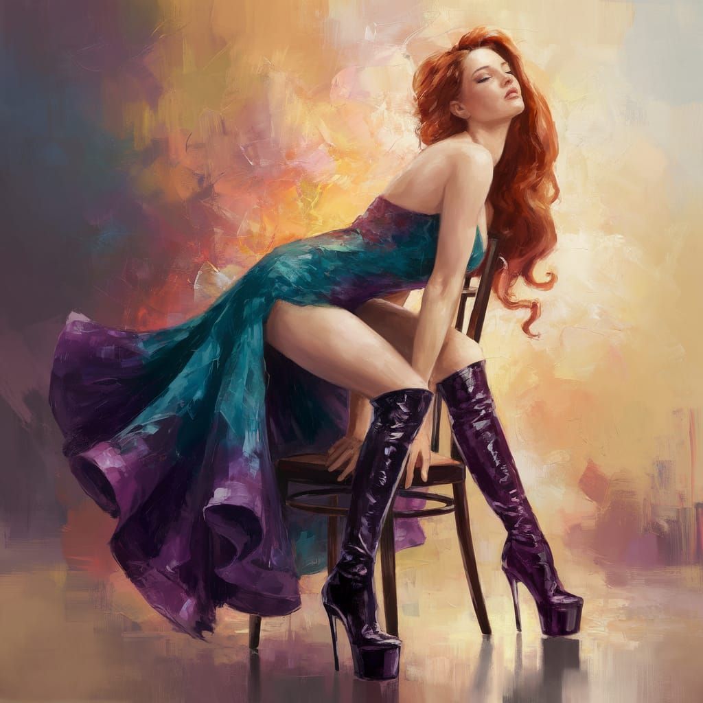 Fantasy Woman in Dreamlike Neo-Impressionist Aura