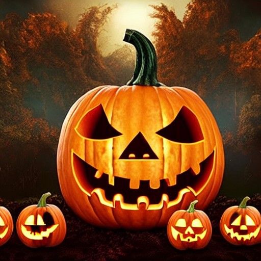 Detailed Halloween Pumpkin Matte Painting