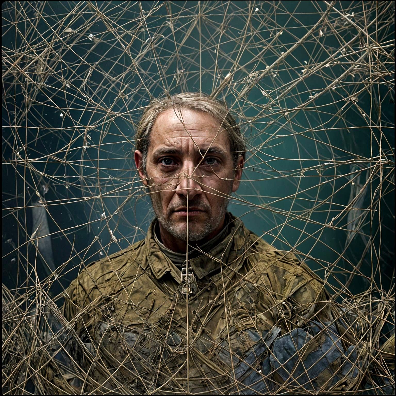 Surreal Portrait of a Girl with Electric Circuitry