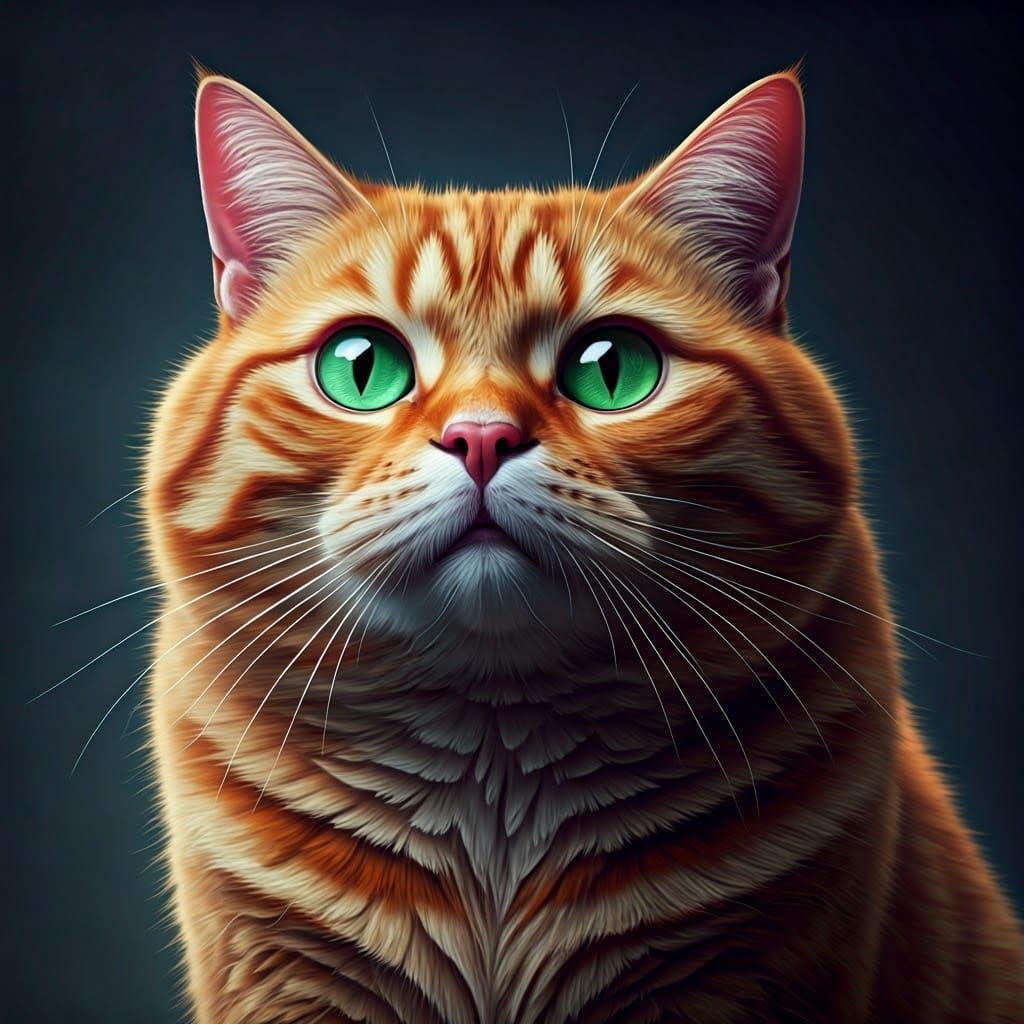 Vibrant Feline Fantasy in Detailed Matte Painting