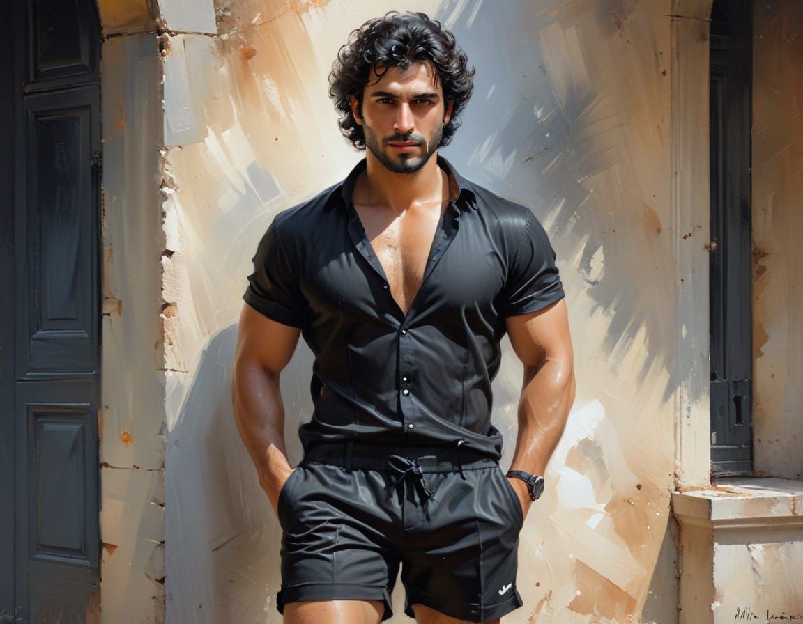 Portrait of a Turkish Man in Designer Shorts
