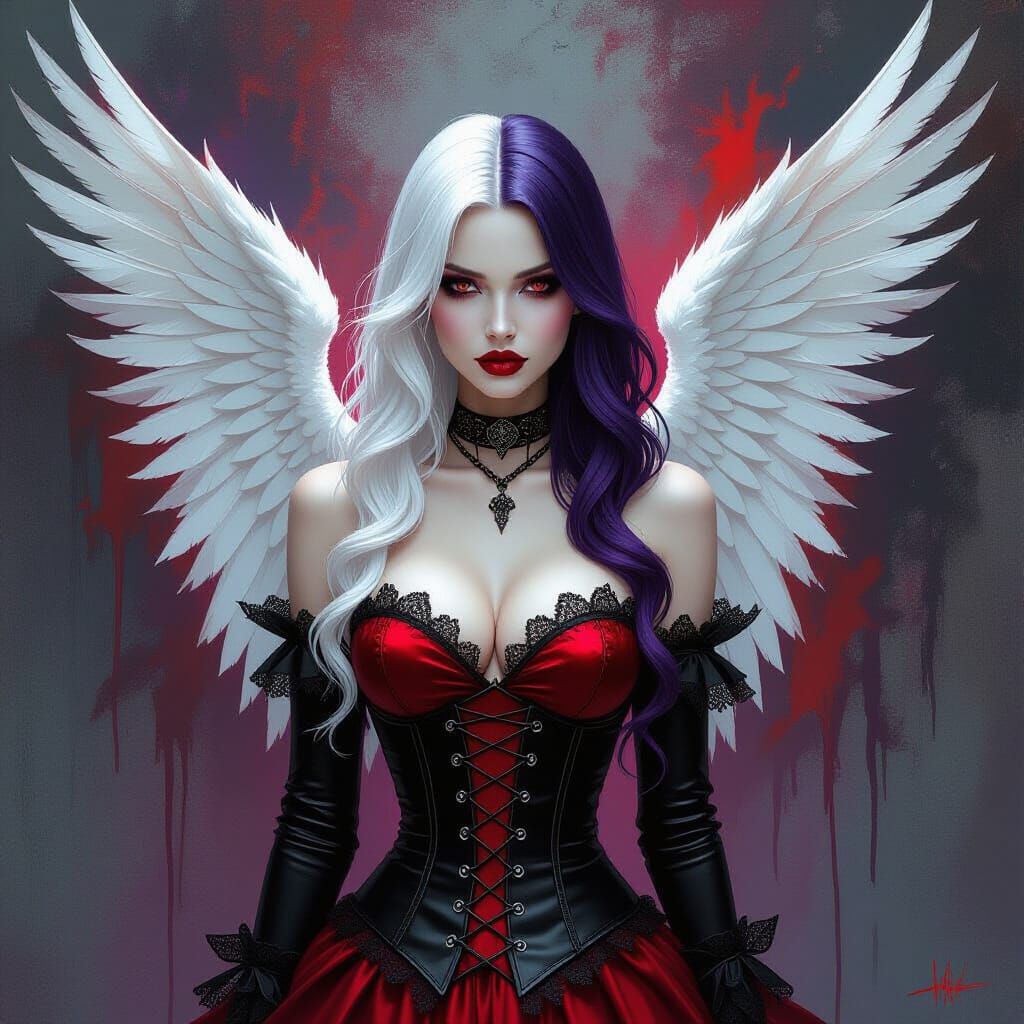 Ethereal Angel with Gothic Fantasy Aura