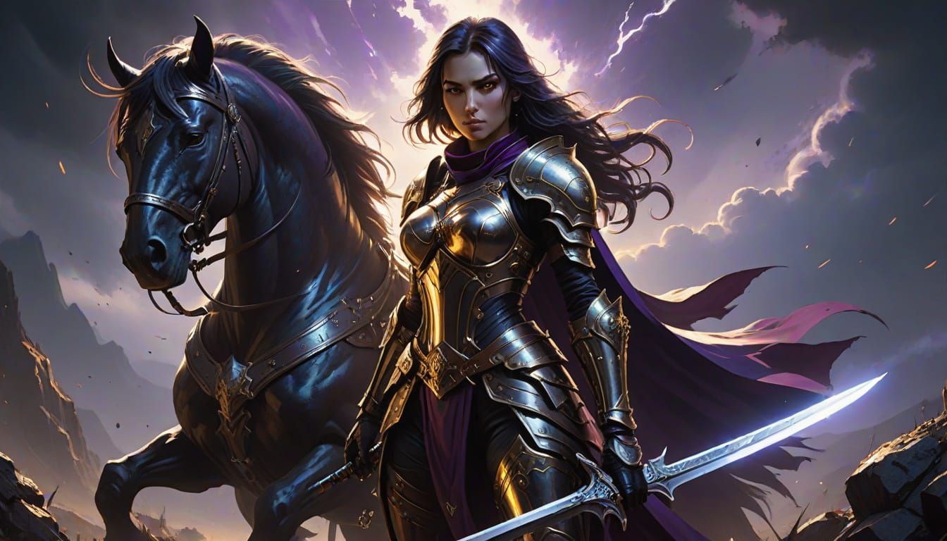 Epic Dark Fantasy Demon Knight in Muddy Armor