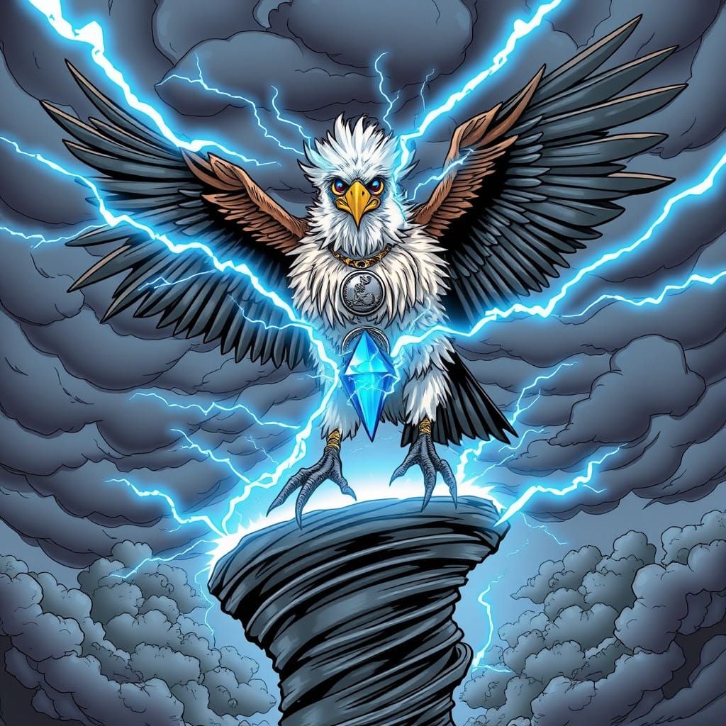 Majestic Bearded Vulture in Epic Storm