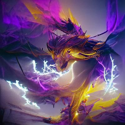 Epic Lightning Dragon in Dark Fantasy Style
