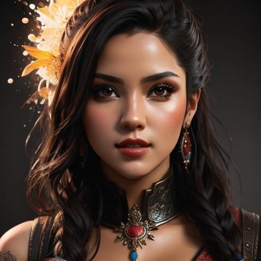 Hyperrealistic Colorful Face with Dramatic Lighting