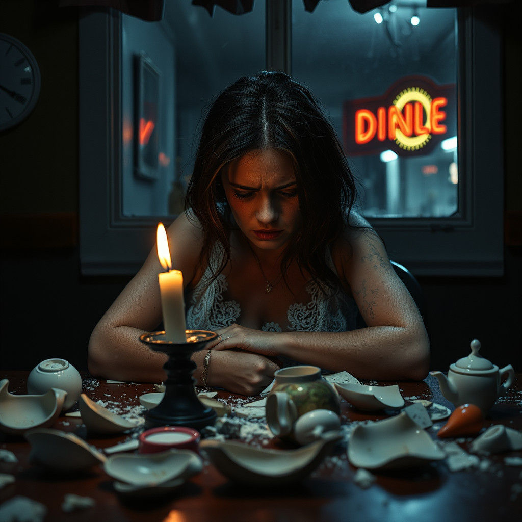 Shattered Reflections: A Portrait of Despair