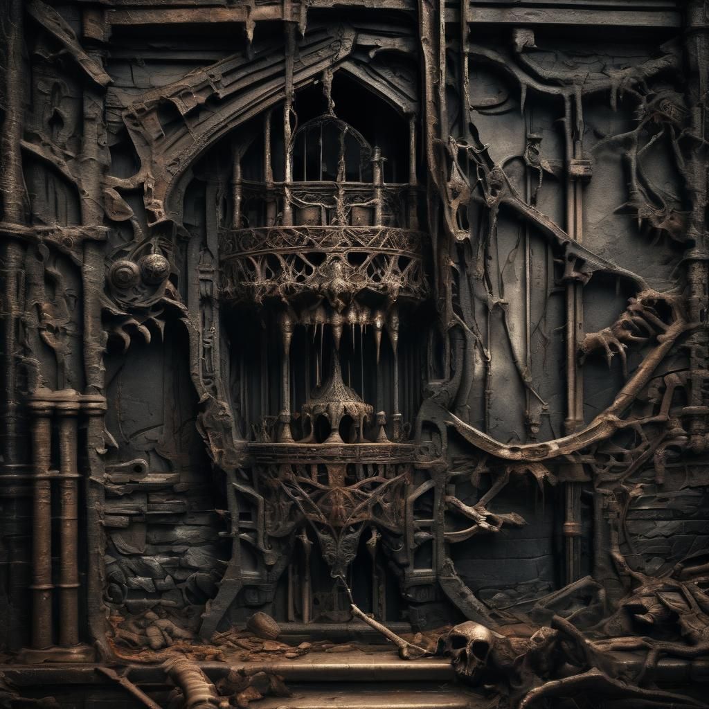 Intricate Grimdark Scene in Hyperrealistic Style