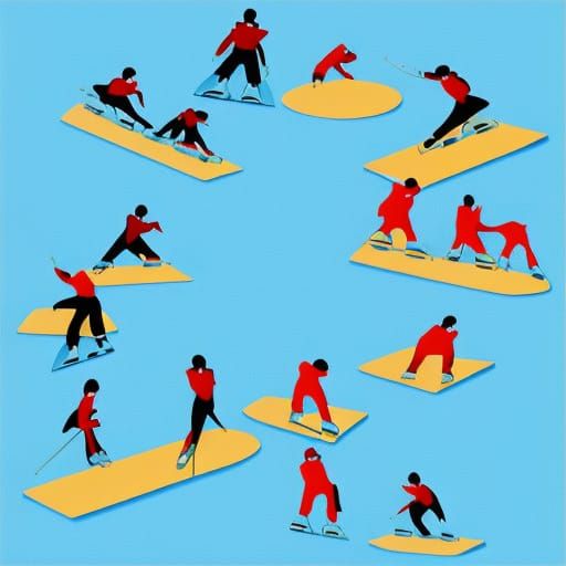 Retro Computer Graphics Ice Rink Vector Art