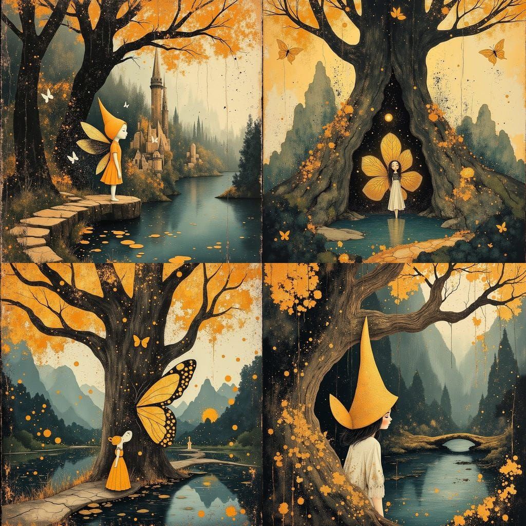 Gnome Fairy with Butterfly Wings in Whimsical Kingdom