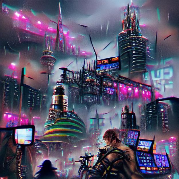 Cyberpunk Cityscape at Night
