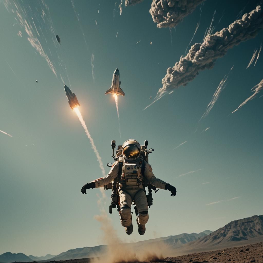 Dramatic Asteroid on Collision Course: Cinematic Film Still